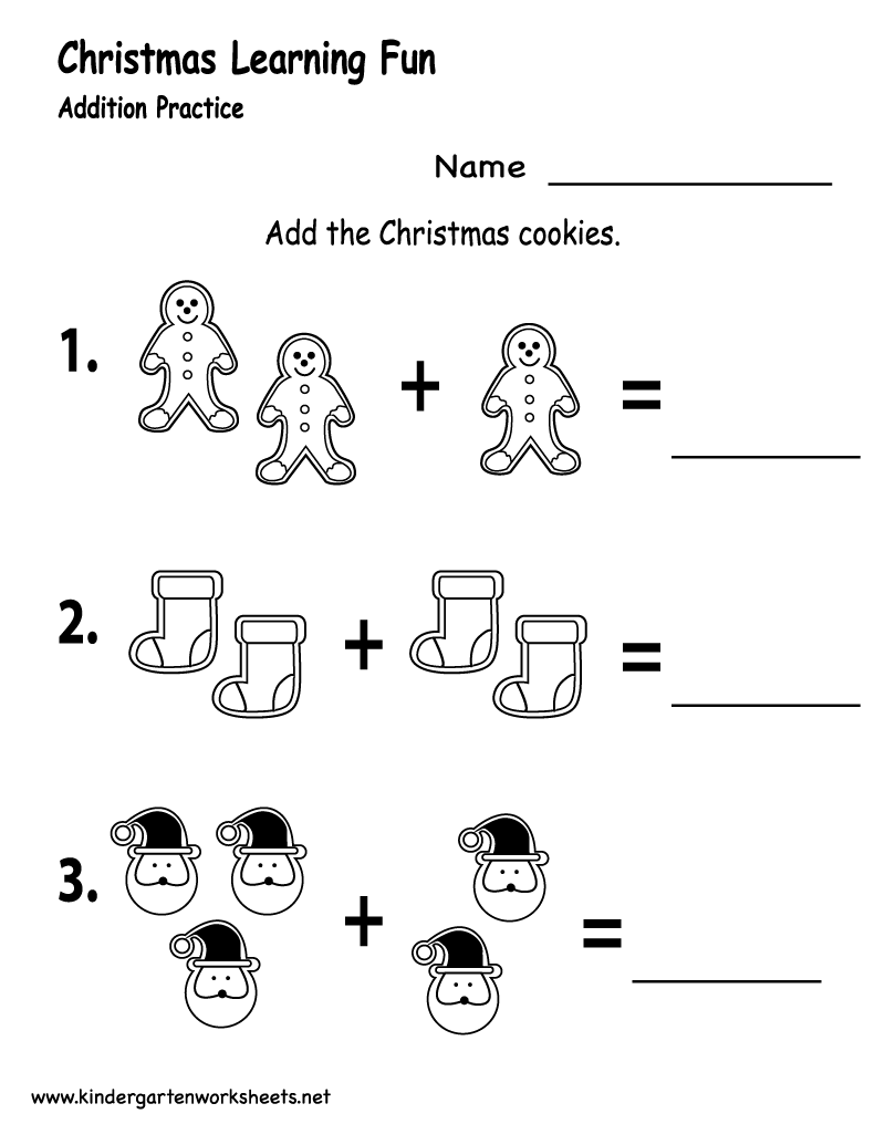 Kindergarten Christmas Cookies Worksheet Printable