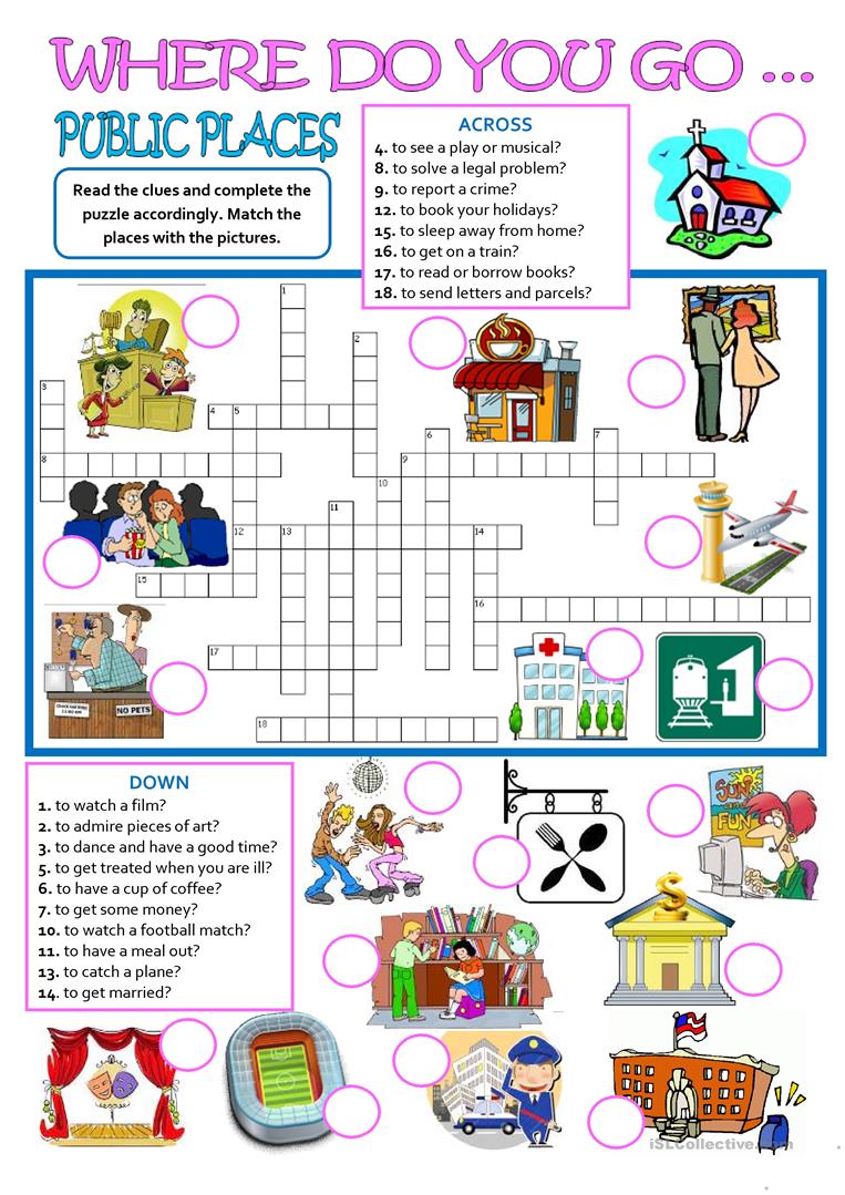 12 Free Esl Public Places Worksheets