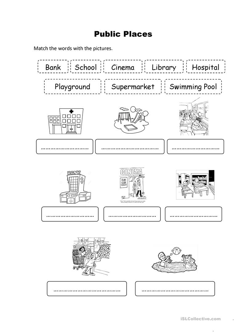 12 Free Esl Public Places Worksheets