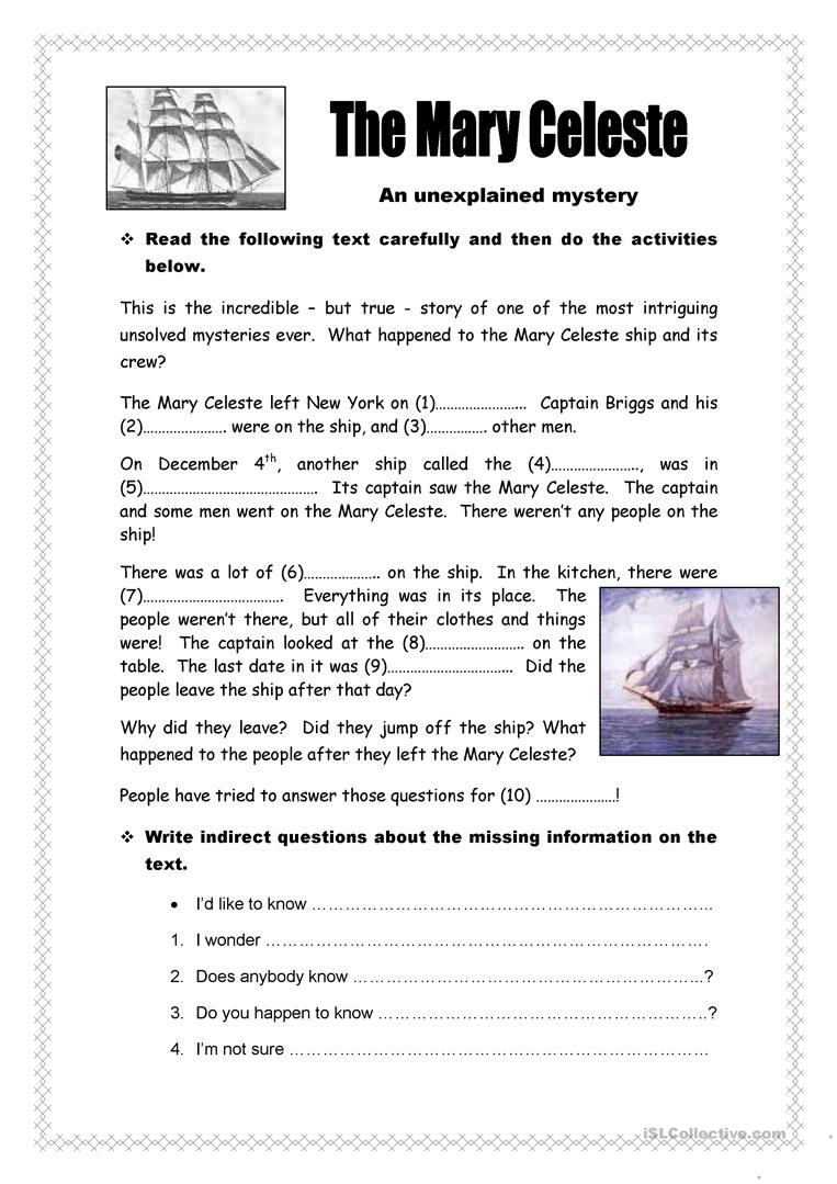 27 Free Esl Mystery Worksheets