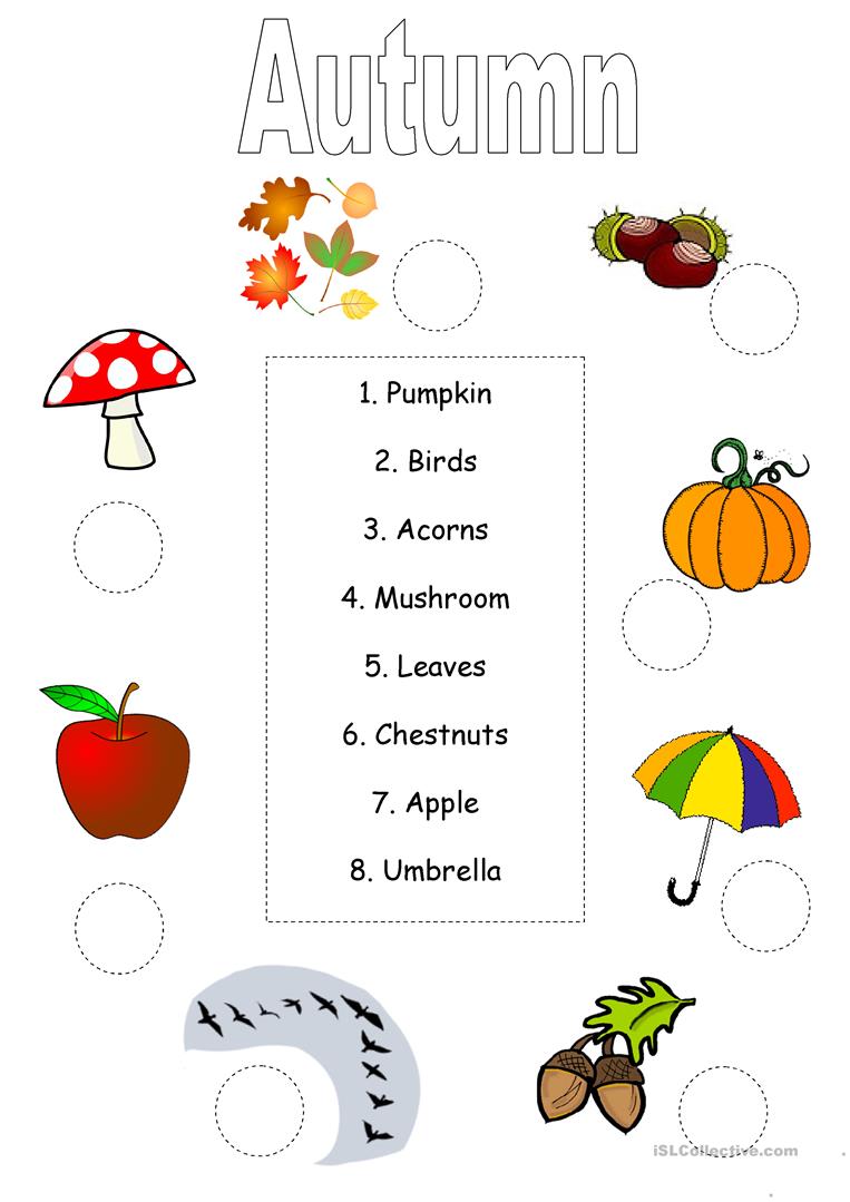 64 Free Esl Autumn Worksheets