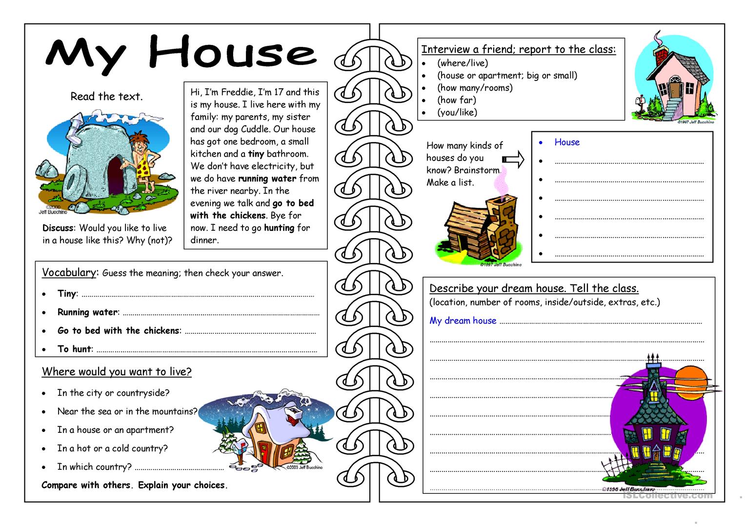 95 Free Esl My House Worksheets