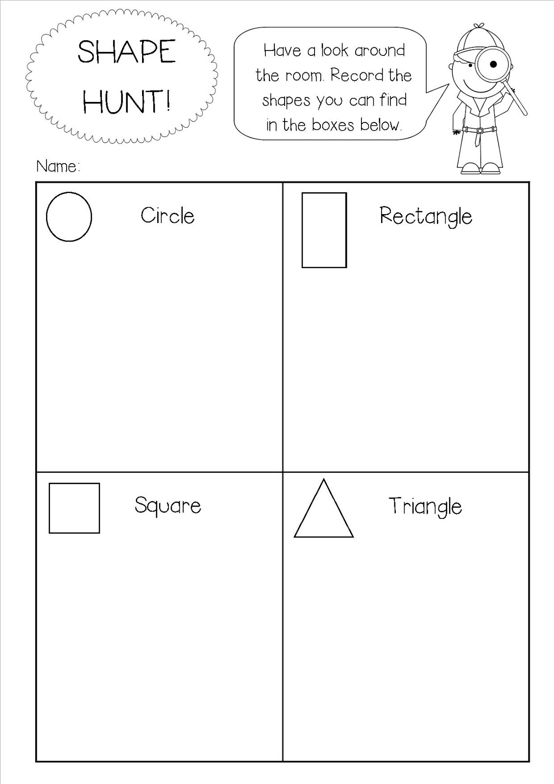 Early Years Fun  Shape Hunt Freebie  )