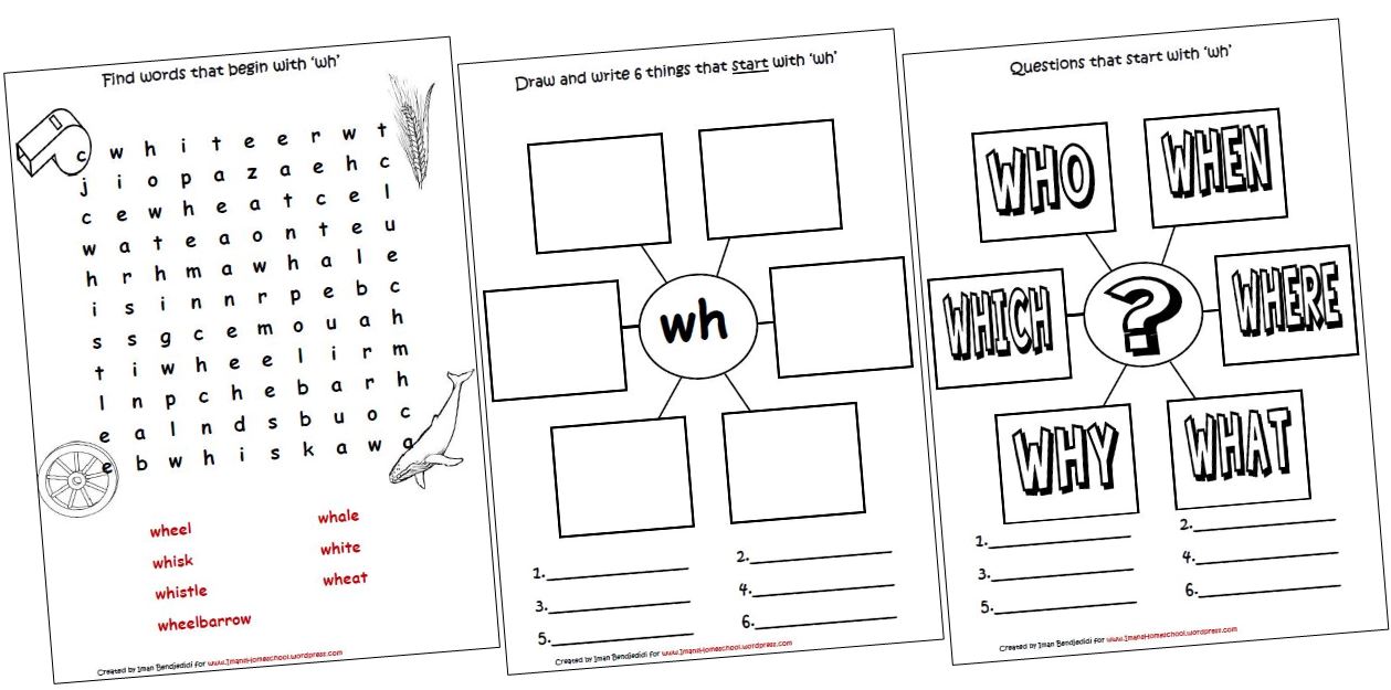 wh phonics worksheets