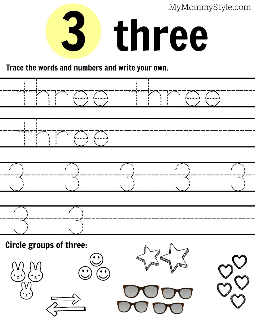 Number 3 Worksheets Free Worksheets Library