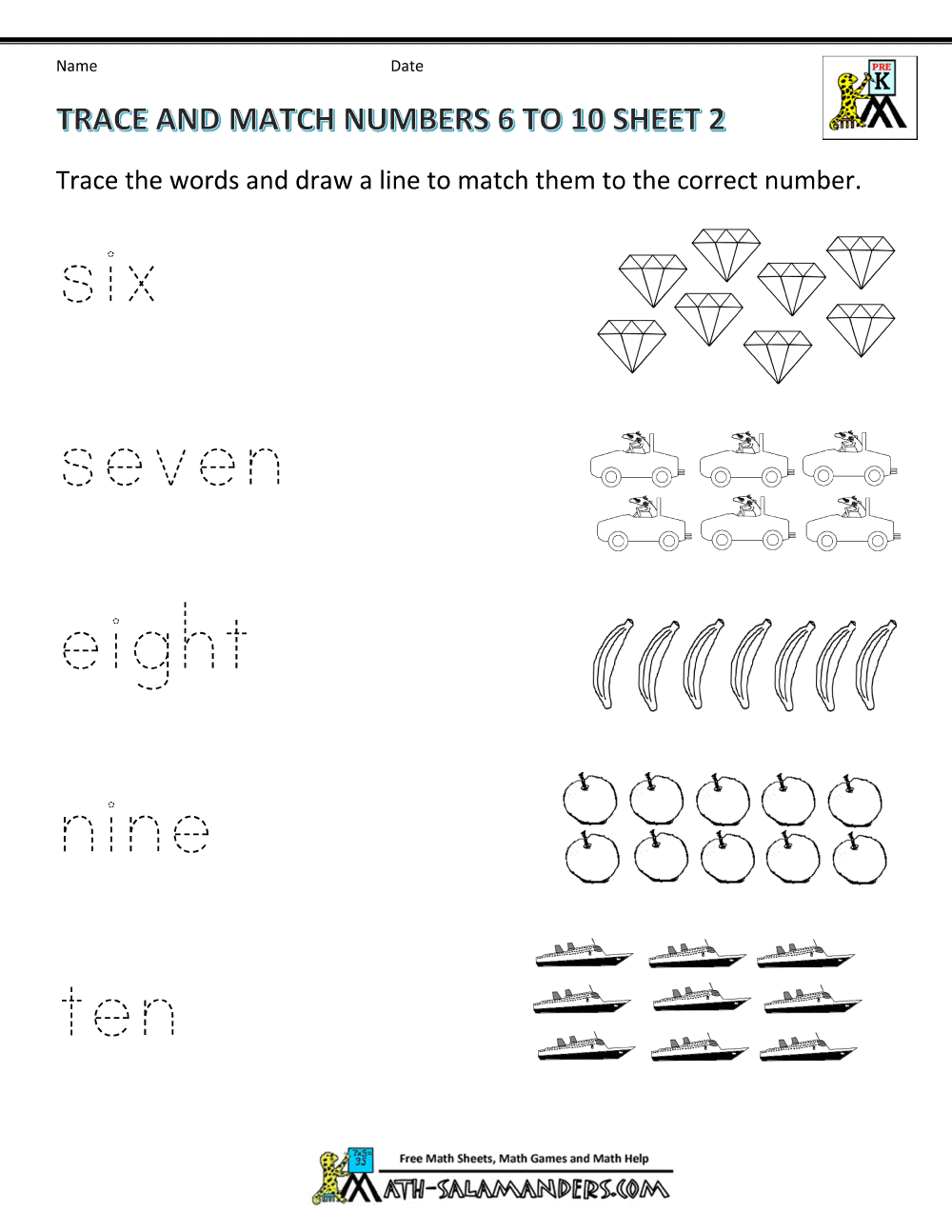 Pre K Math Worksheets