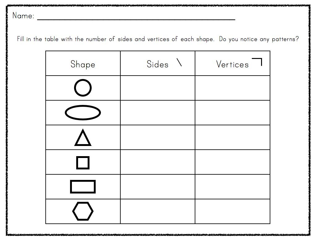 Shapes And Sides Worksheets