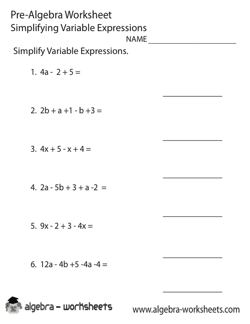 8th Grade Math Worksheets Algebra