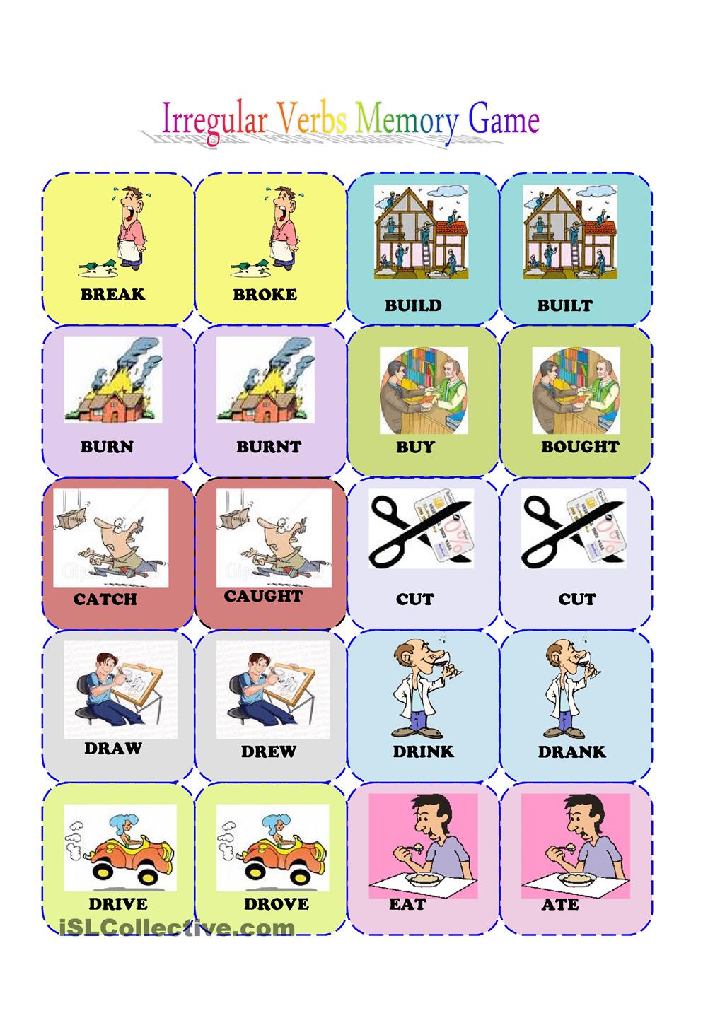 Irregular Verbs Memory Card Game( 1 3)