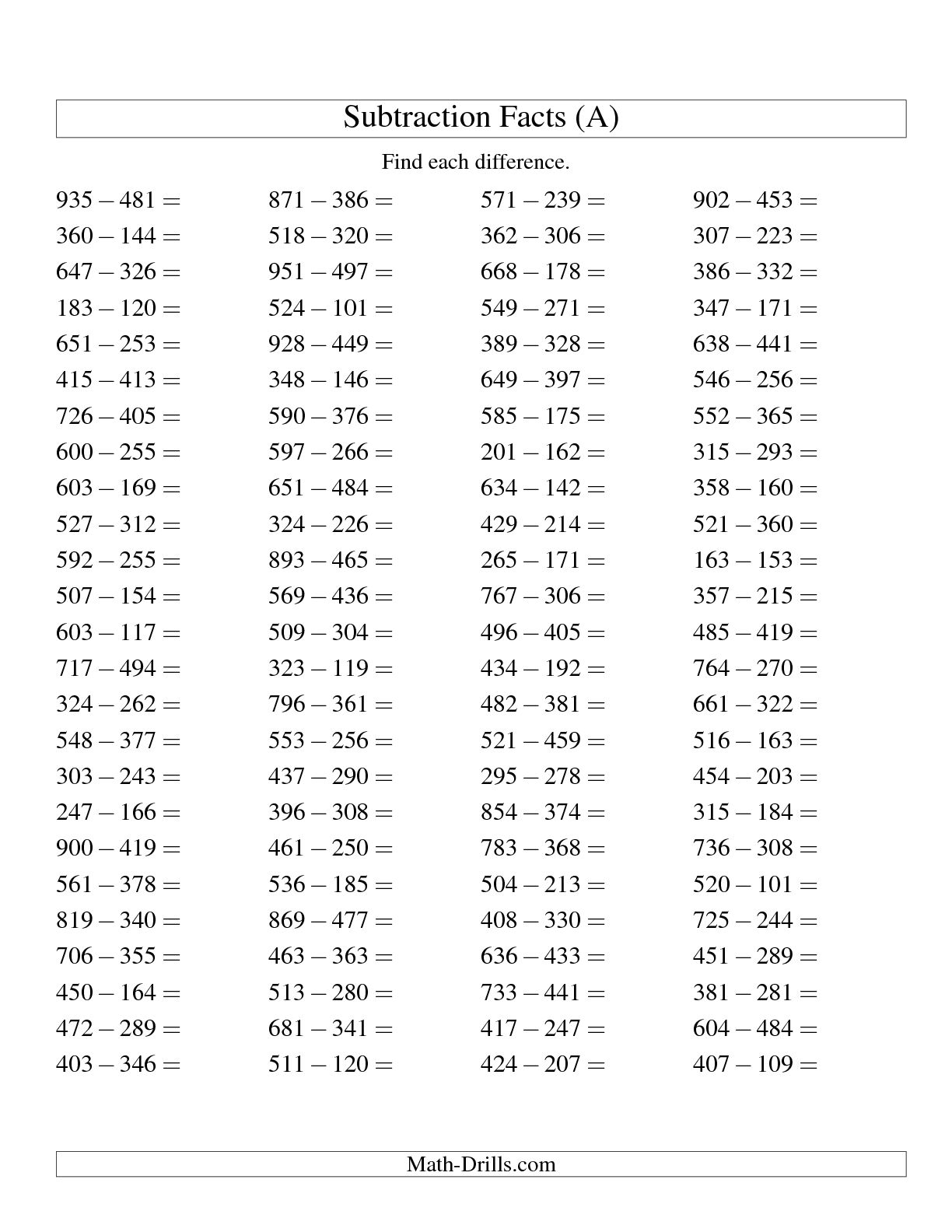 Math Worksheetfirst Grade Subtraction Worksheets Free Printable