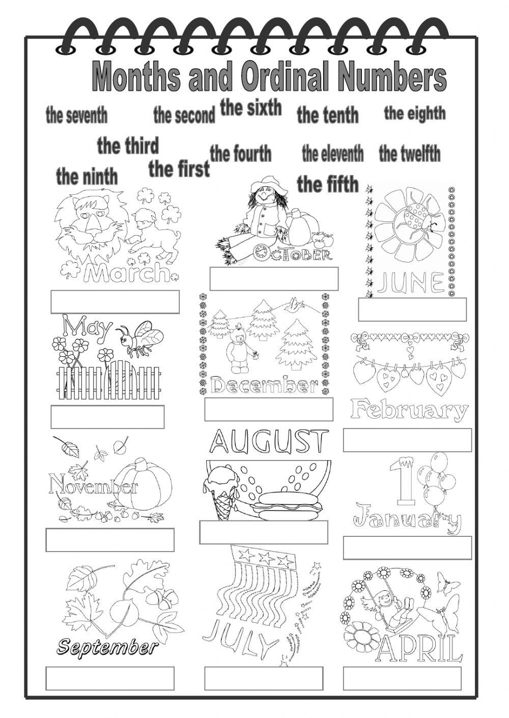 Months And Ordinal Numbers