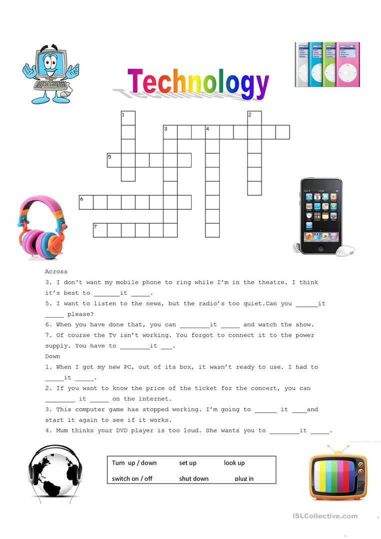 160 Free Esl Technology Worksheets