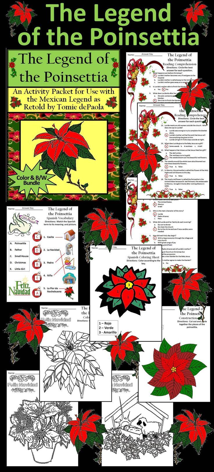 Christmas Activities  The Legend Of The Poinsettia Christmas