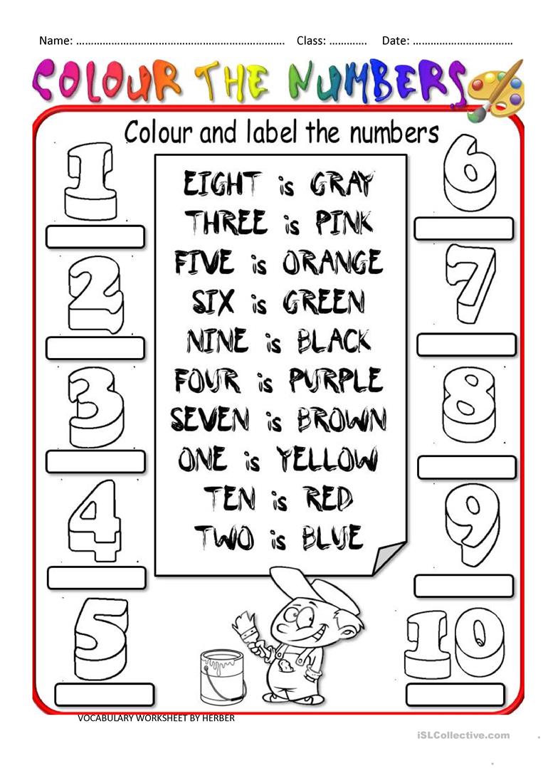 Colour The Numbers Worksheet