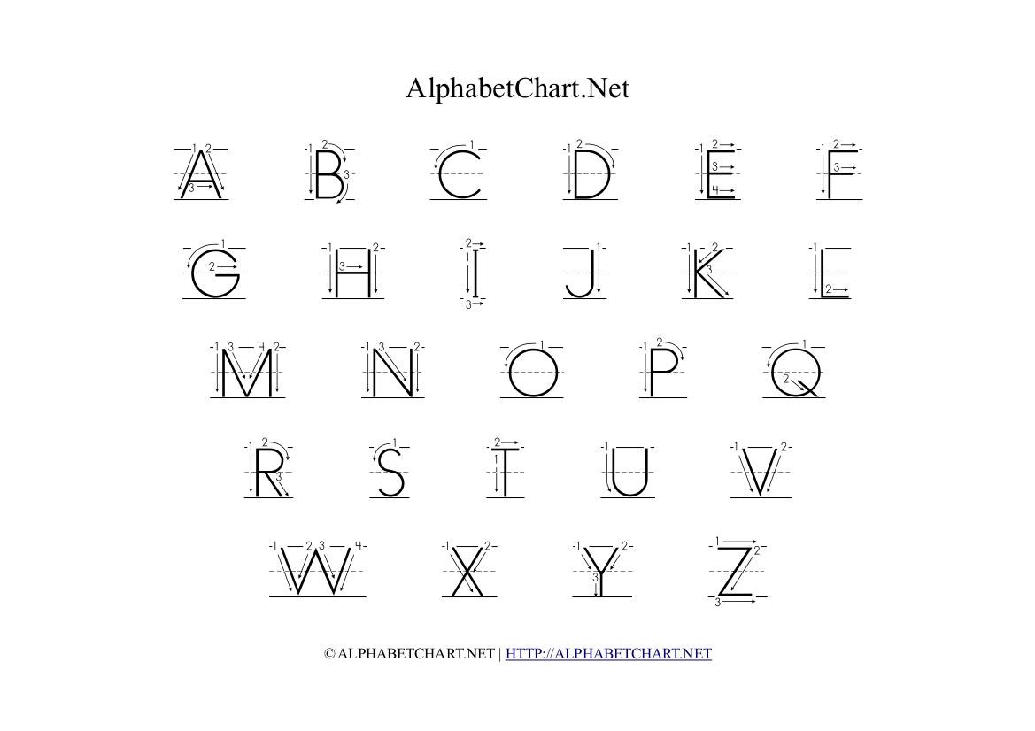 Uppercase Letters Printable Uppercase Alphabet Arrows Chart