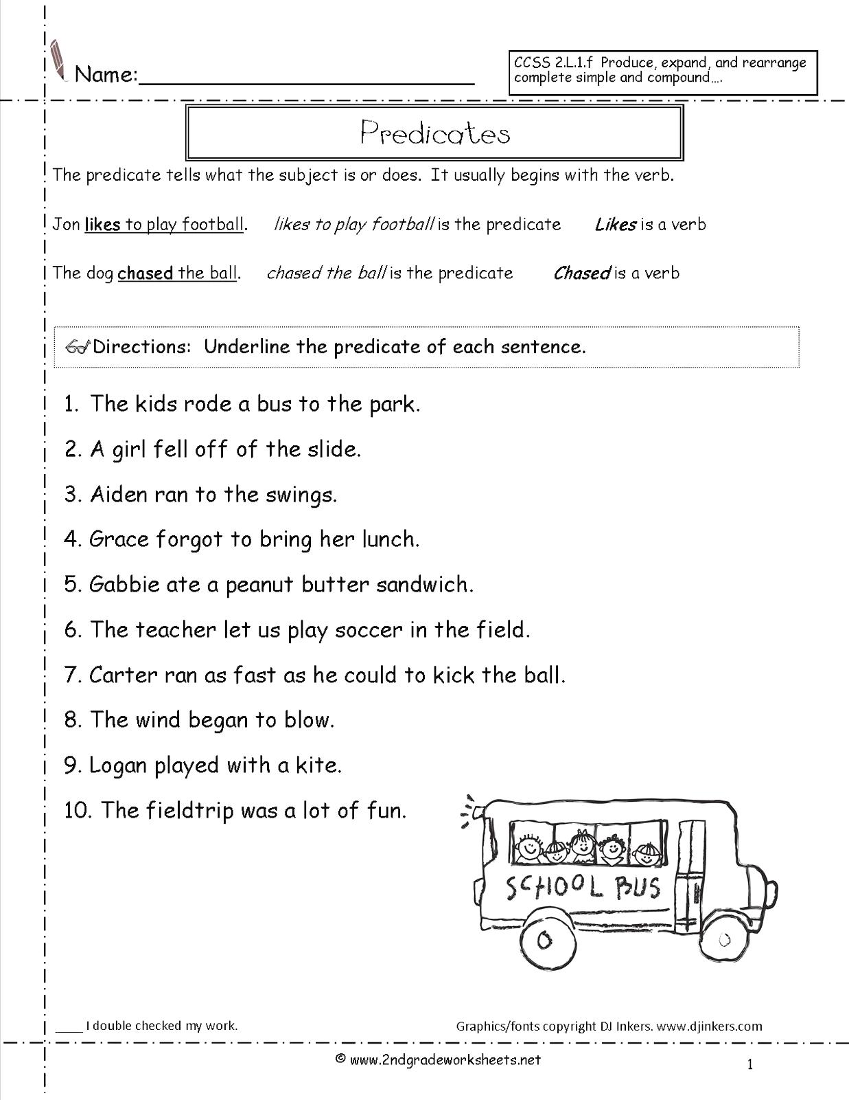 Finding Subjects And Verbs Worksheets