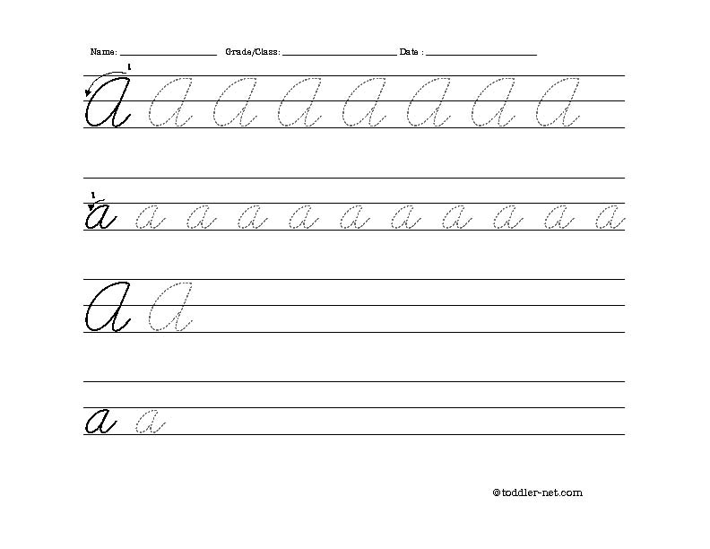 Free Printable Cursive Handwriting Practice Worksheets