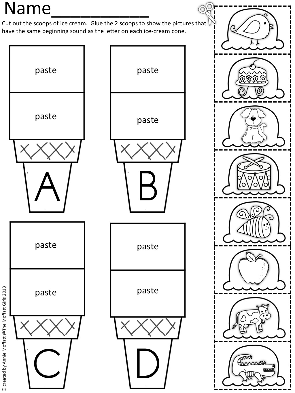 Kindergarten Alphabet Worksheets Cut And Paste