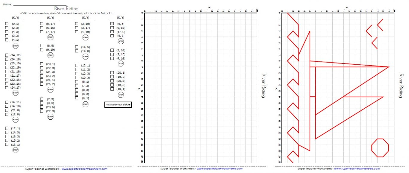 Kindergarten Pictures Coordinate Plane Mystery Picture Worksheets