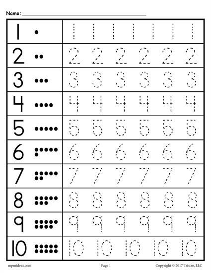 Collection Of Tracing Worksheets Of Numbers