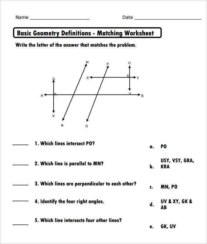 Geometry Worksheets Highschool The Best Worksheets Image