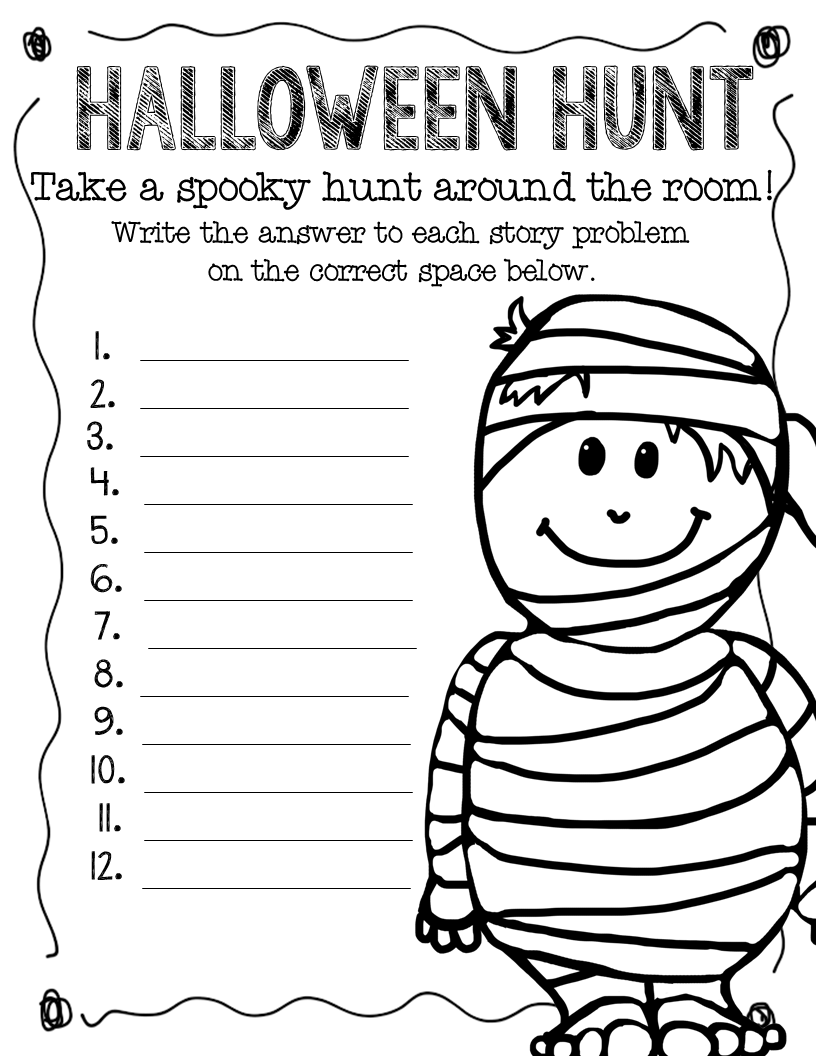 Halloween Fun Sheets For 3rd Grade