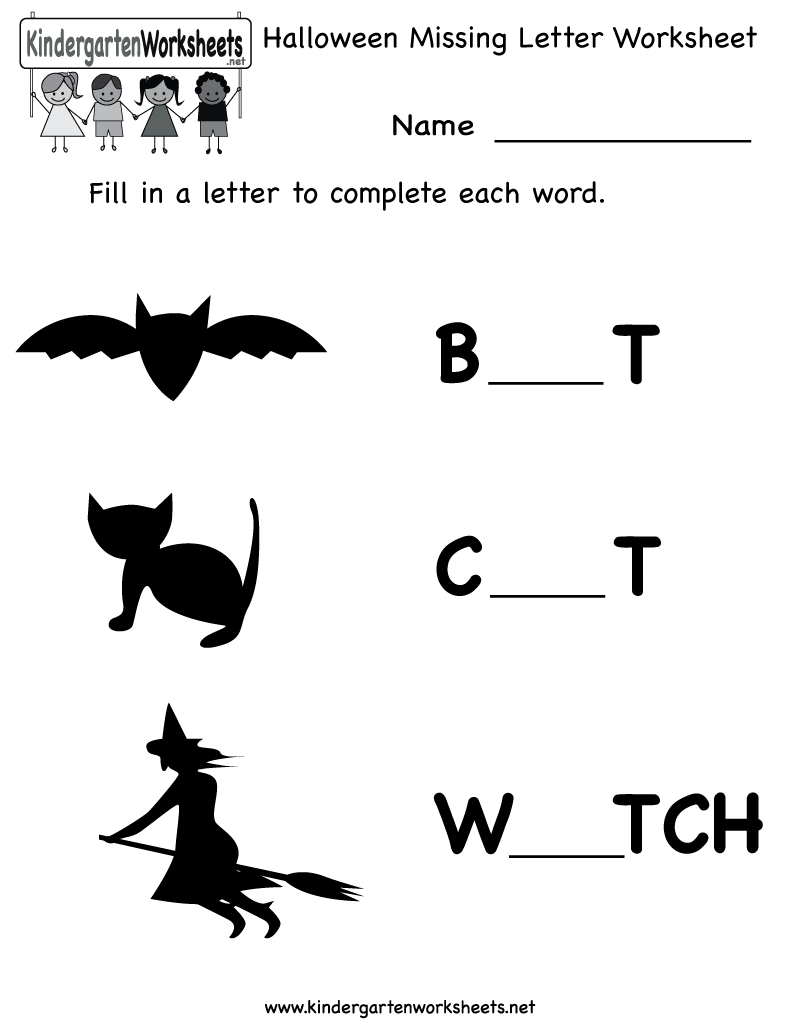 Halloween Worksheets For Kindergarten