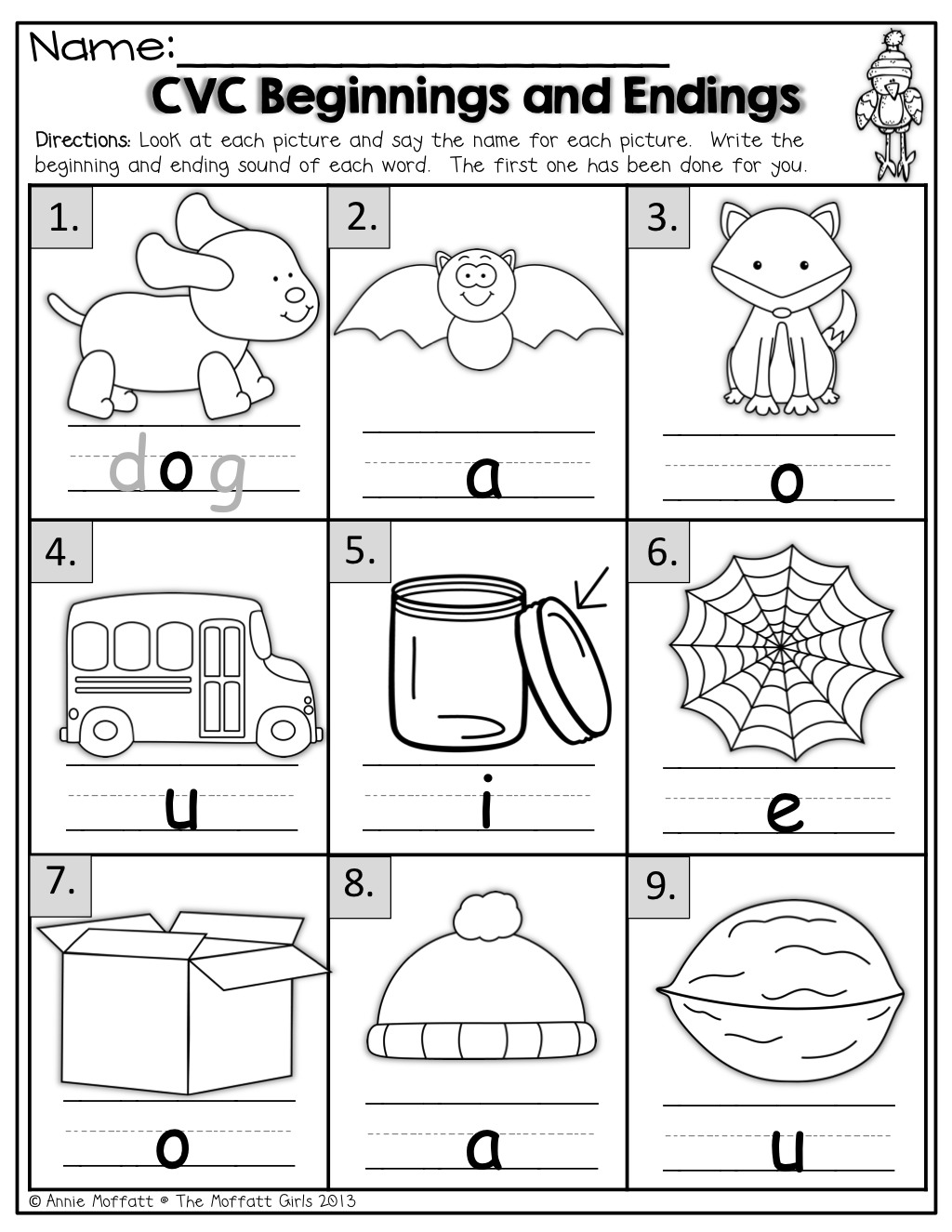 Kindergarten  Kindergarten Initial Sound Worksheets For Cvc