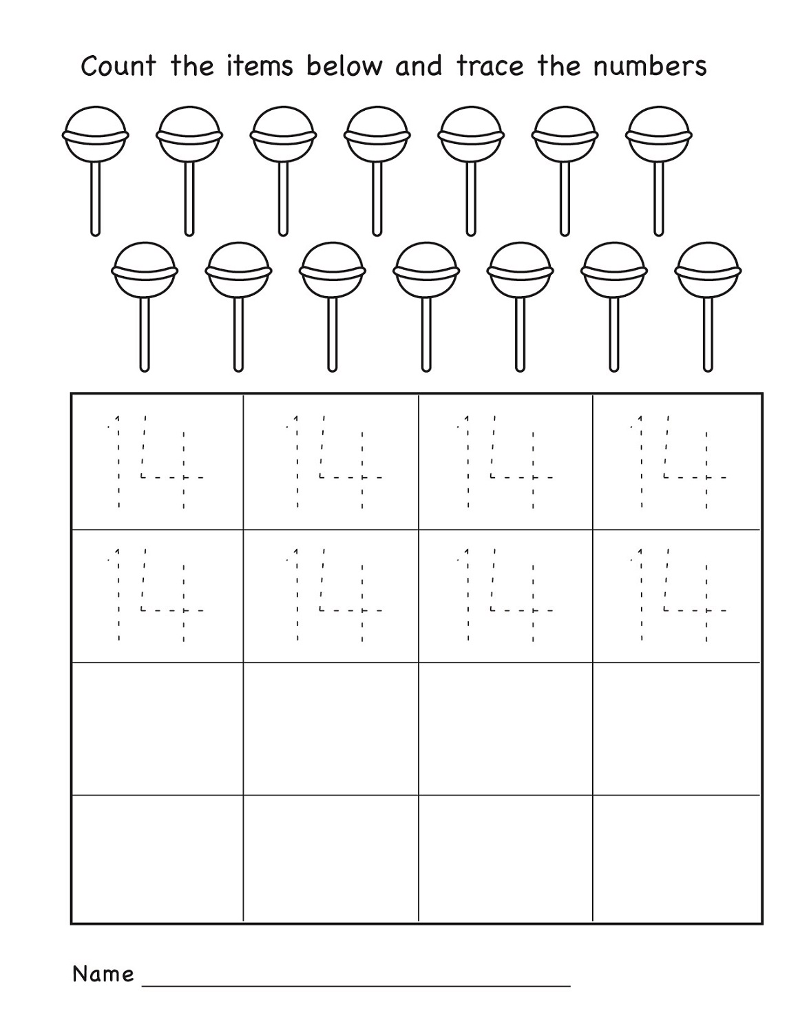 Number 14 Worksheets For Pre K