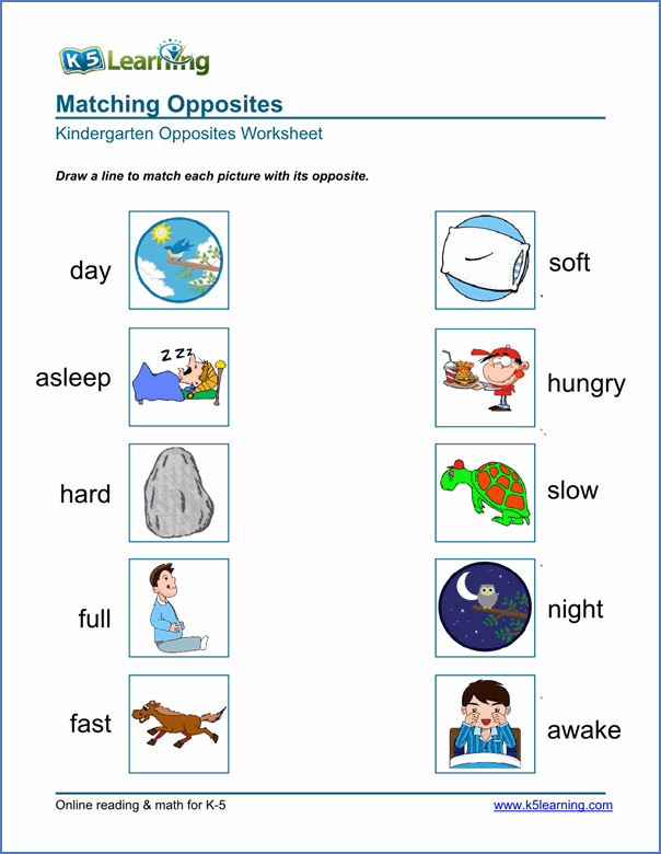 Opposites Kindergarten Worksheets The Best Worksheets Image