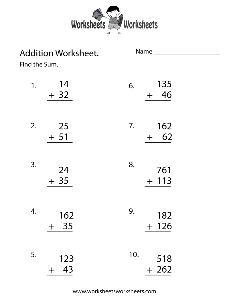 Printable Easy Math Worksheets