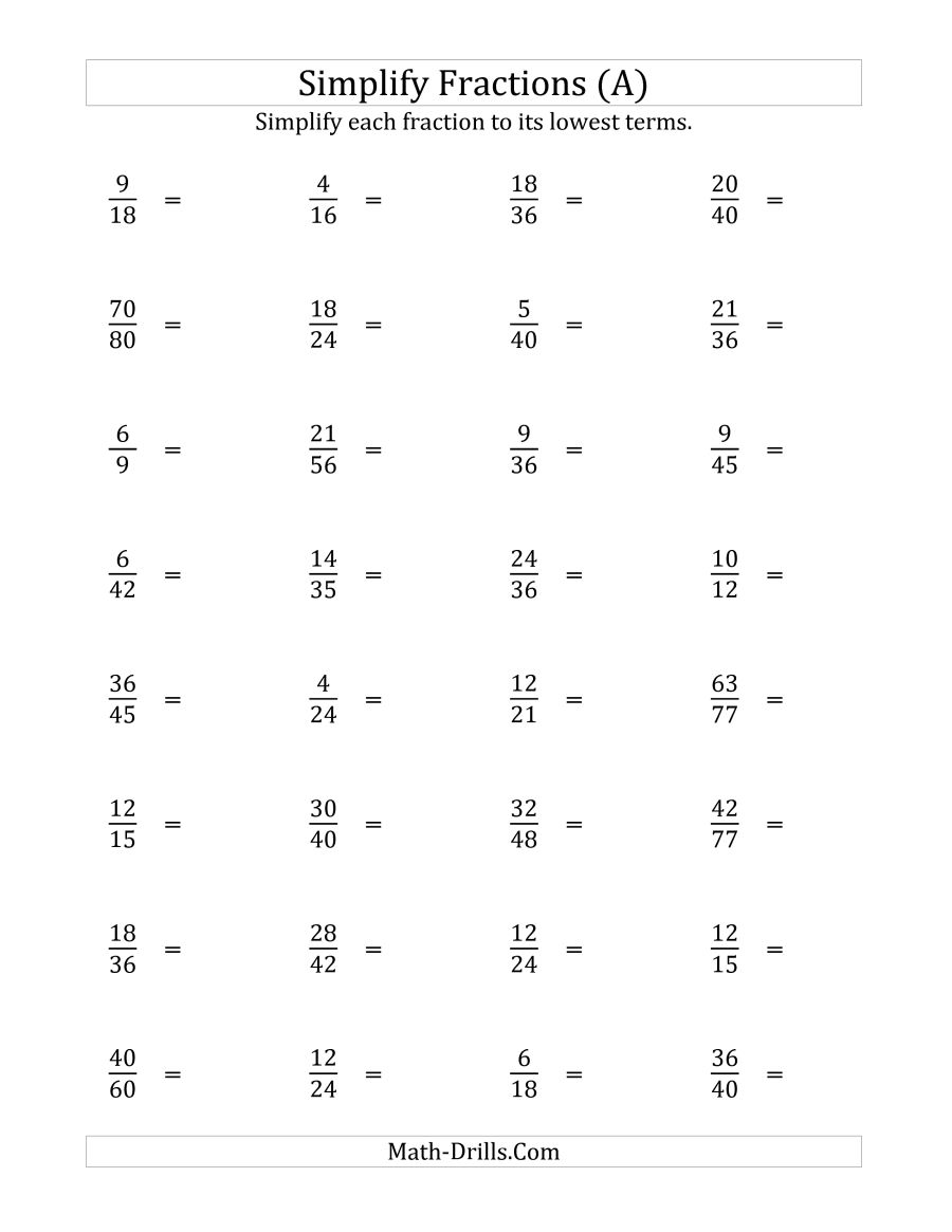 Simplify Proper Fractions To Lowest Terms (harder Version) (a)