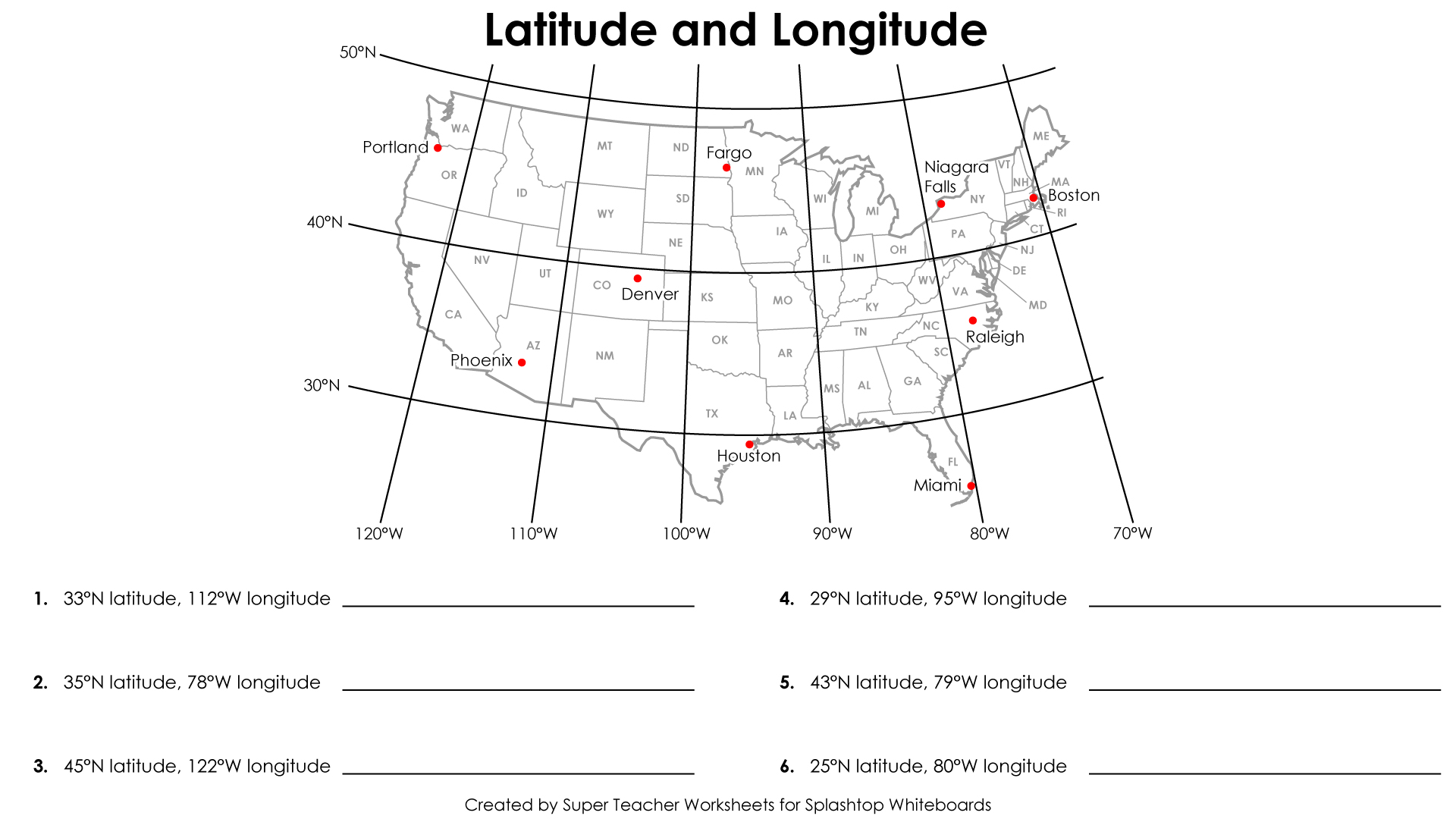 Smart Exchange Usa Latitude And Longitude Worksheet