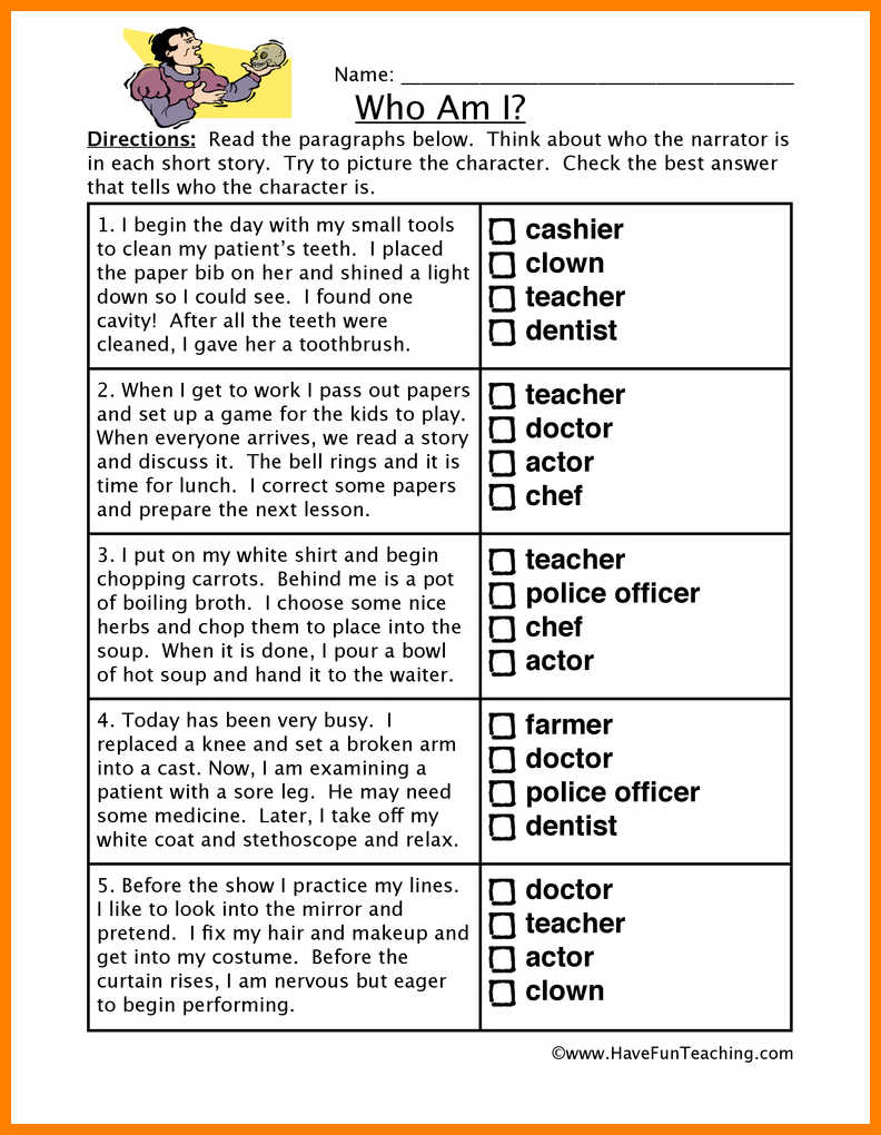 6= Making Inferences Worksheets