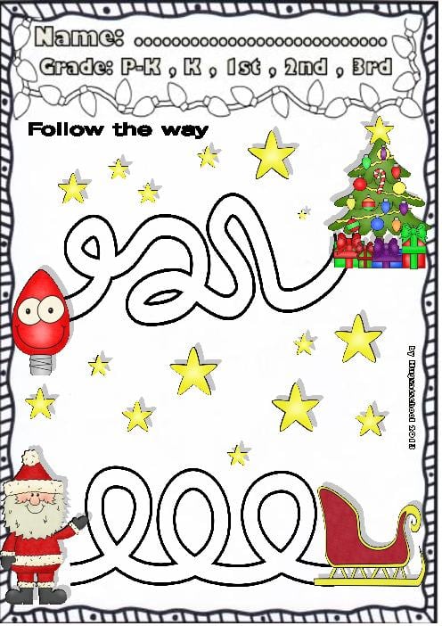 Christmas Math Worksheets Pre K 848414