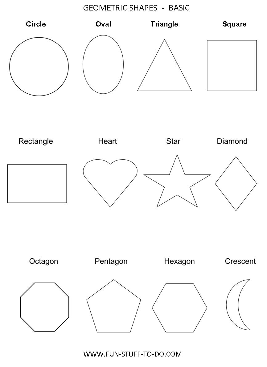 Geometric Shapes Worksheets