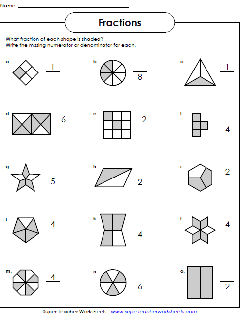 Intro To Fractions Worksheet 490061