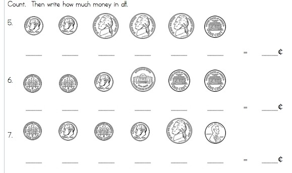 Printable Money Worksheets First Grade Worksheets For All