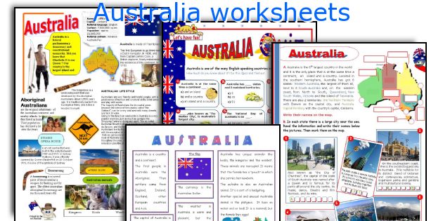 Australia Worksheets