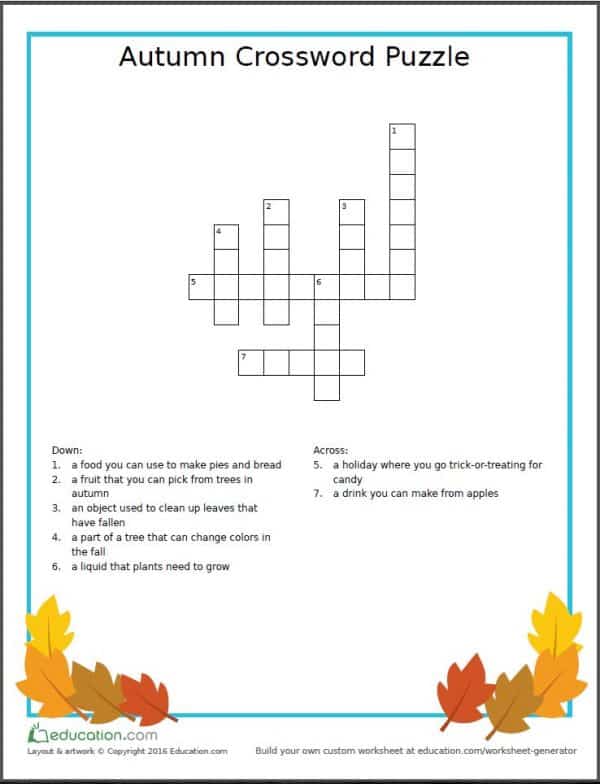 Fun & Free Printable Autumn Worksheets