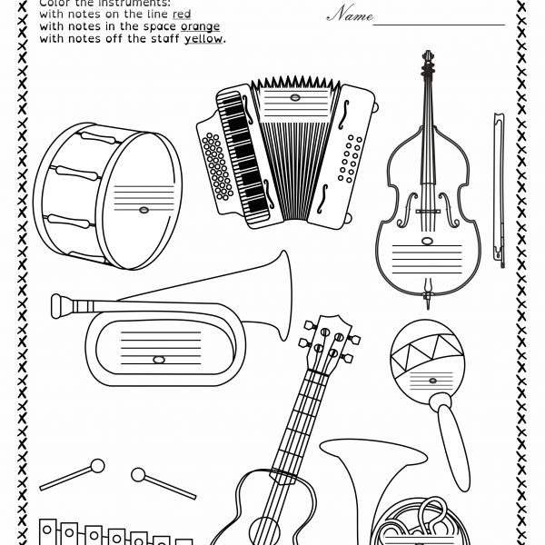 Music Worksheets Pack (line