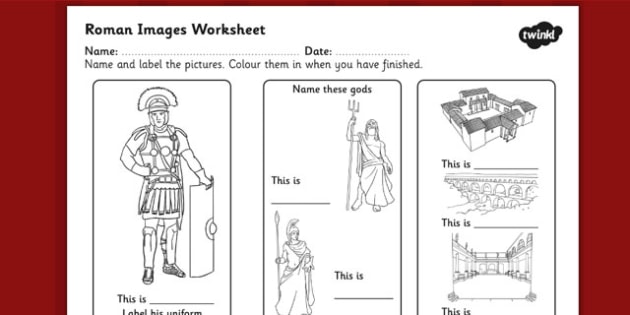 Roman Images Labelling Worksheet