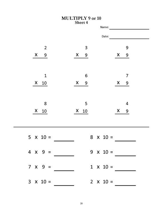 Multiplication Worksheets For Grade 2 & 3 20 Sheets  Pdf