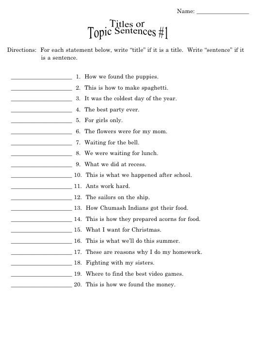 English Worksheets For Grade 4