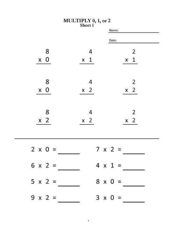 Multiplication Worksheets For Grade 2 & 3 20 Sheets  Pdf