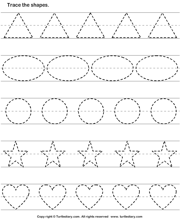 Tracing Basic Shapes Worksheet