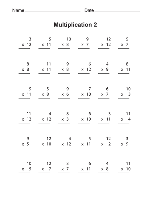 Math Multiplication Worksheets Printable