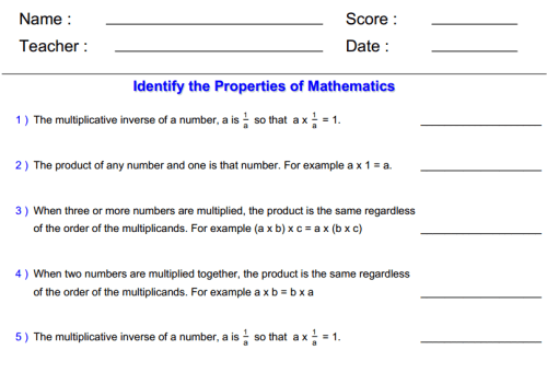 Understand Properties Of Multiplication And The Relationship