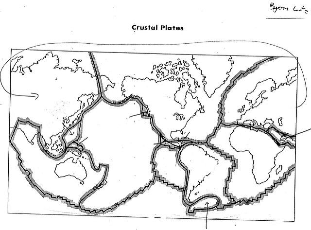 Blank Plate Tectonics Map