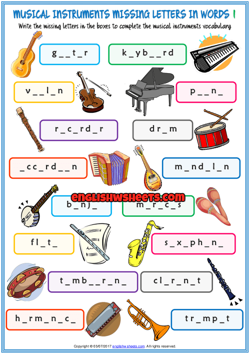 Music Esl Worksheets